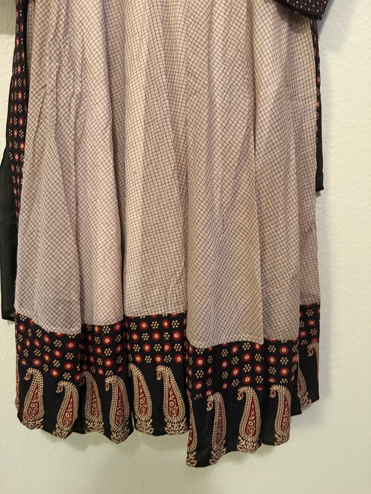 Premium Black Cotton Anarkali Set - Top and Dupatta