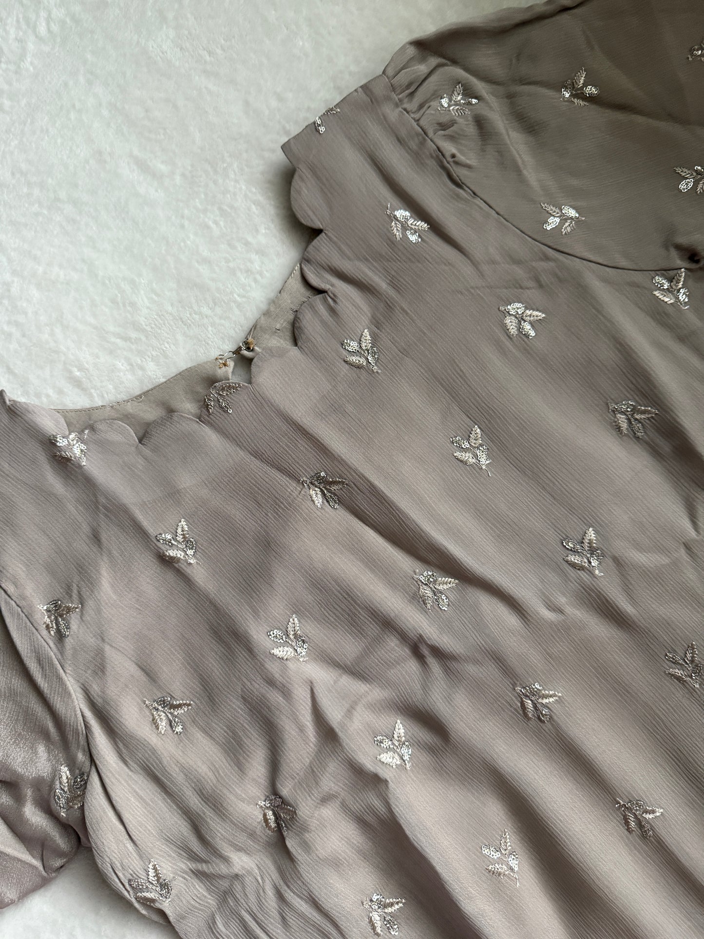 Pastel Gray Customized Coord Set – Designer Kurti with Pant | Elegant Everyday Indian Wear
