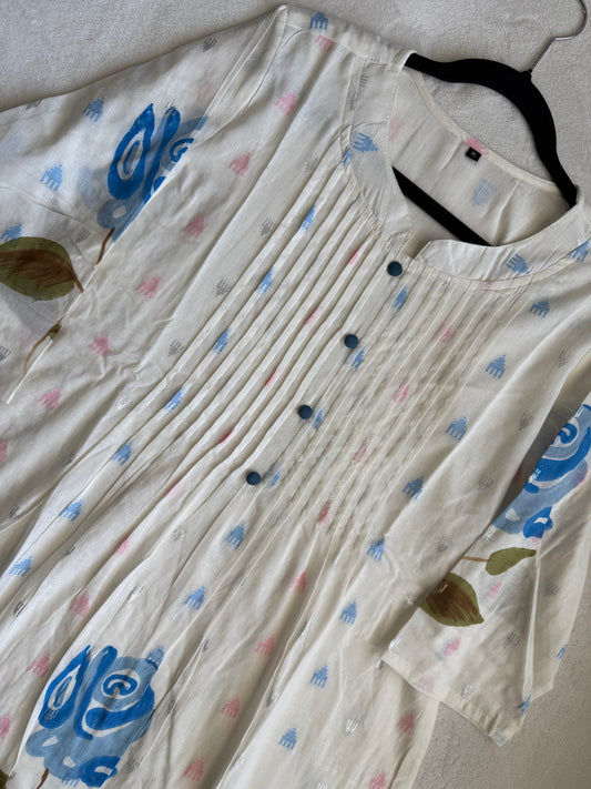 Pure cotton handpainted kurti and pant set