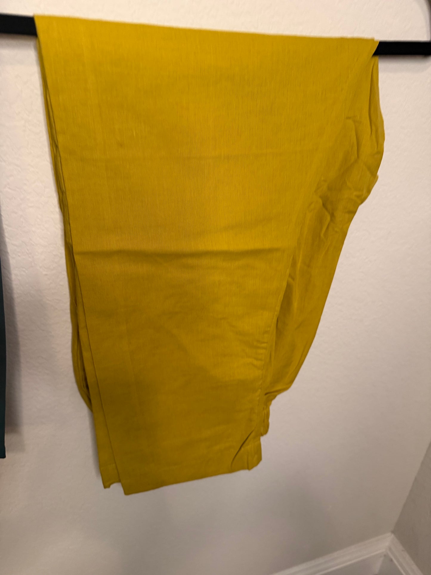 Green and Yellow Cotton A-line Customized Coord Set