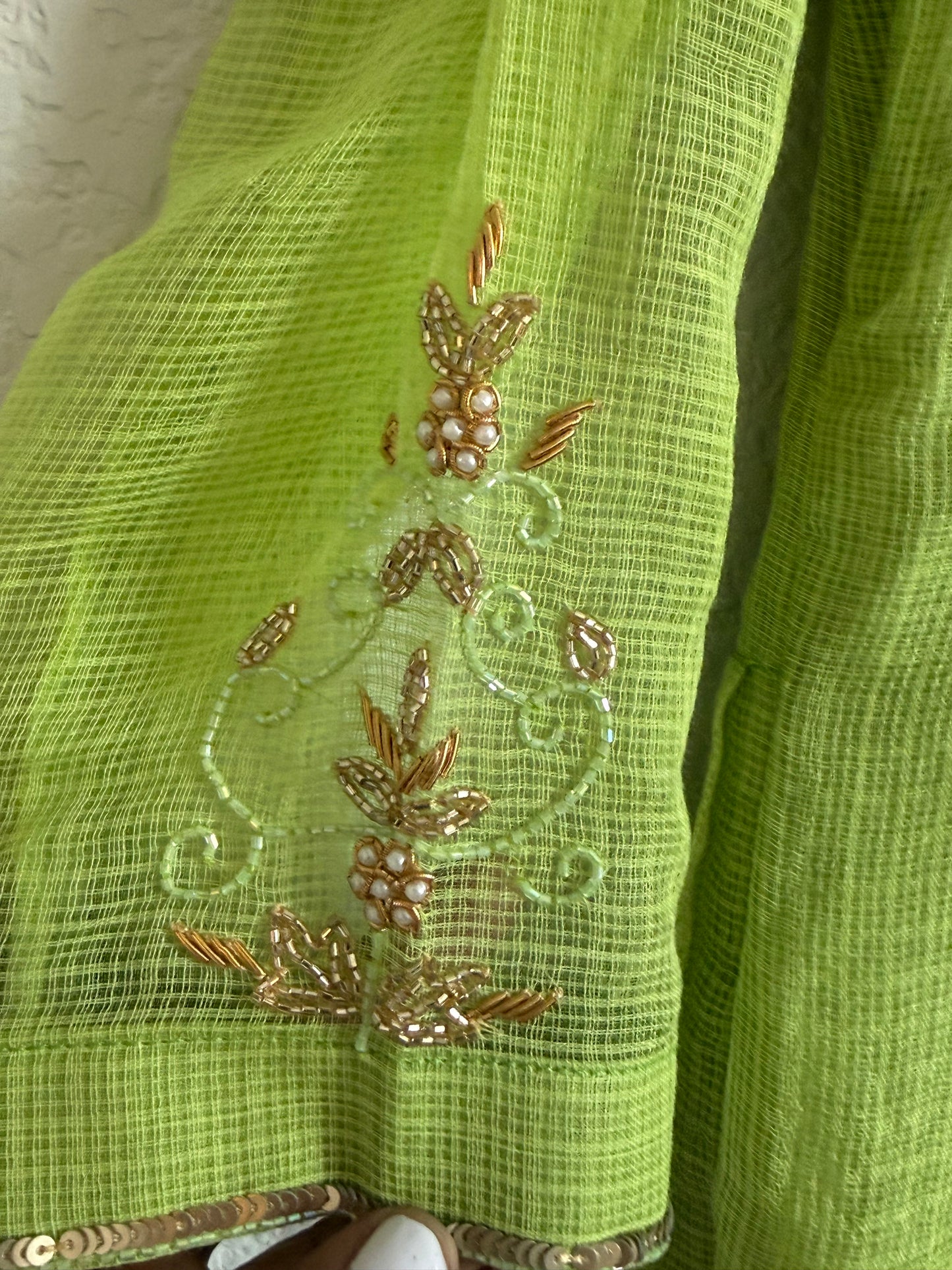 Green Kota Maggam Work Dress