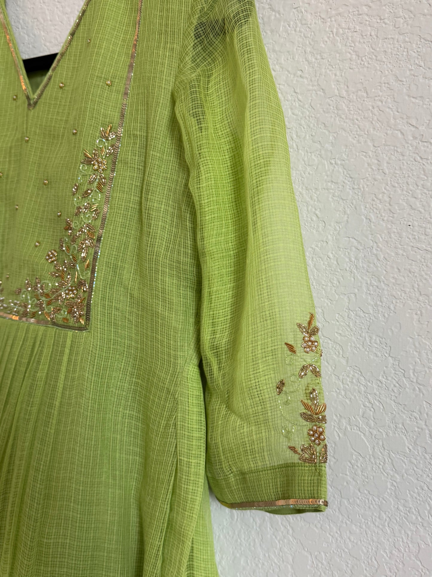 Green Kota Maggam Work Dress