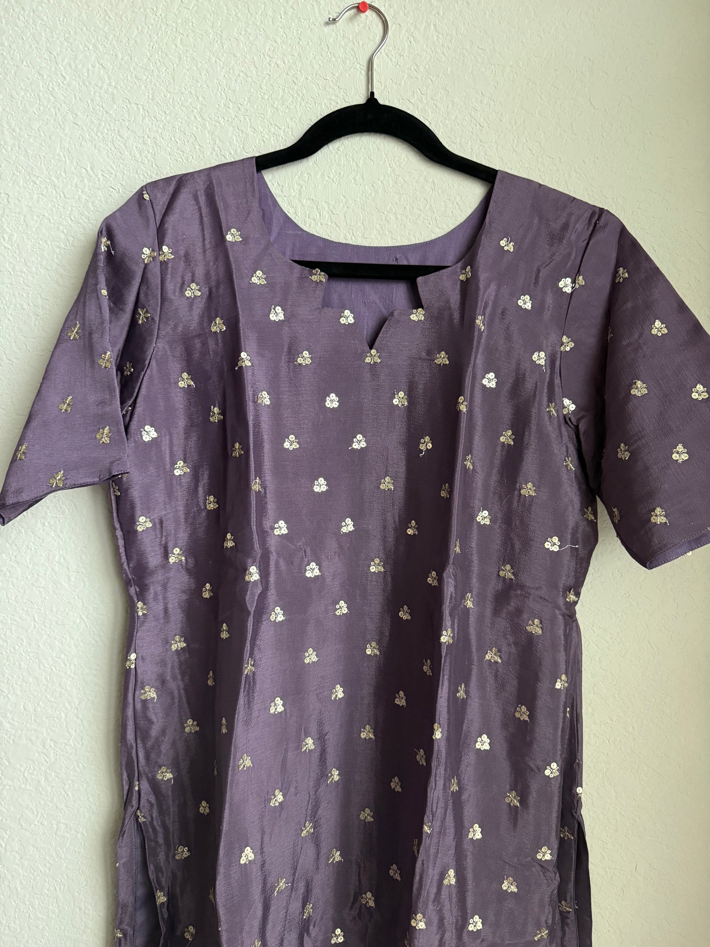 Purple Customized Coord Set – Top with Raw Silk Pant