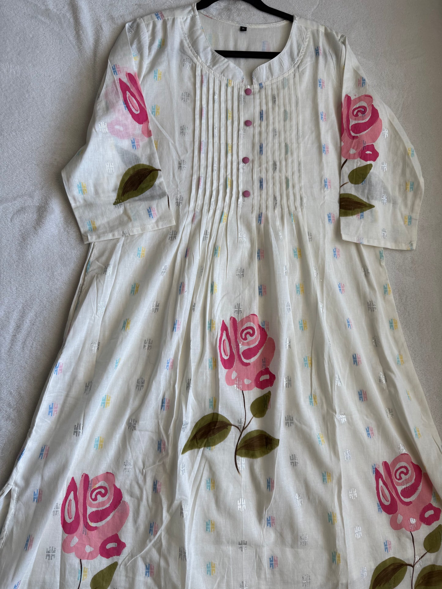 Pure cotton handpainted kurti and pant set