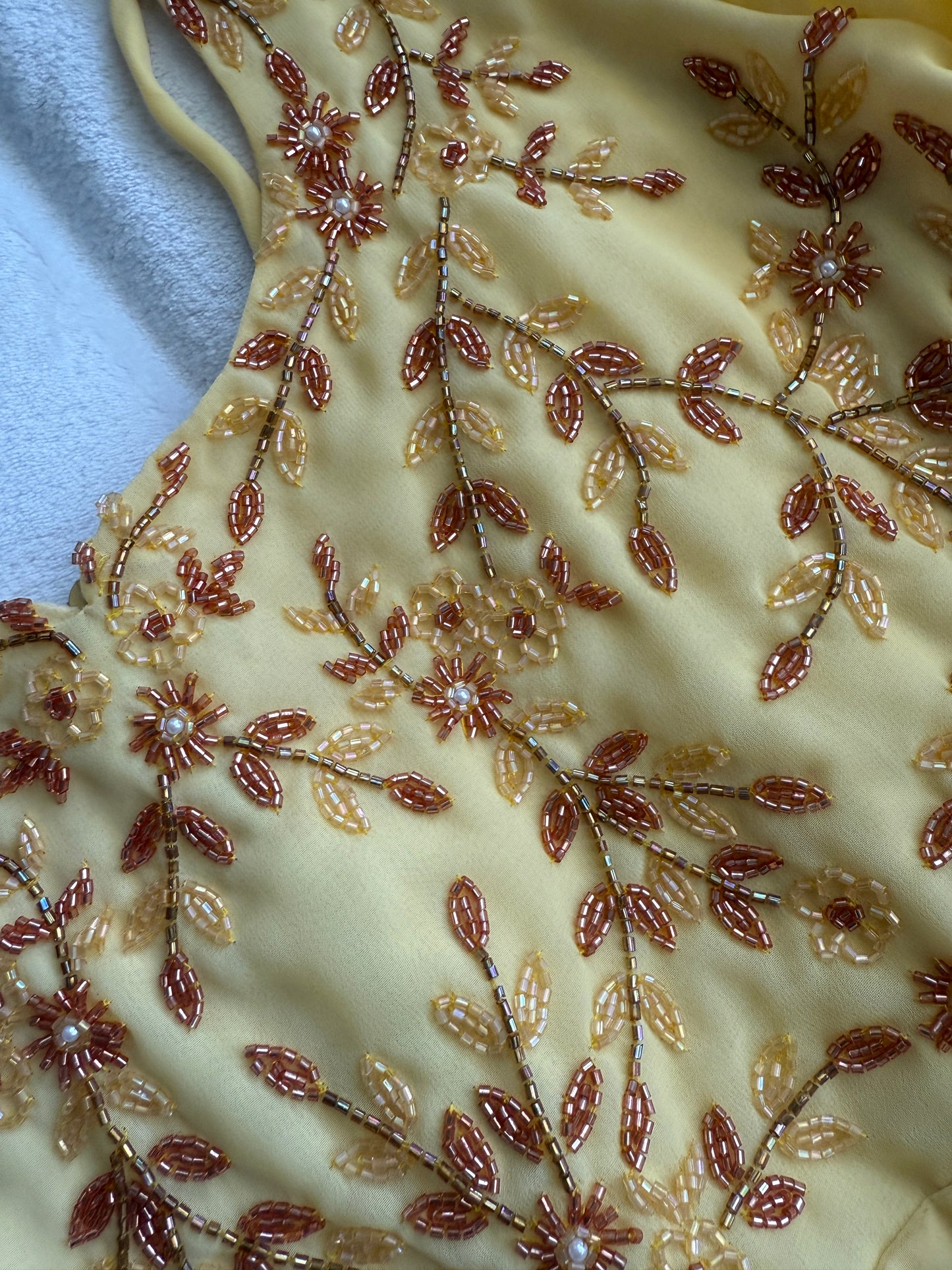 Yellow maggam work georgette heavy flare anarkali tunic
