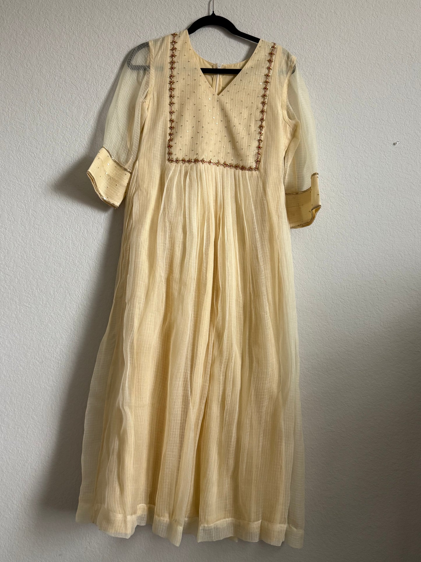 Biege Kota Maggam Work Dress