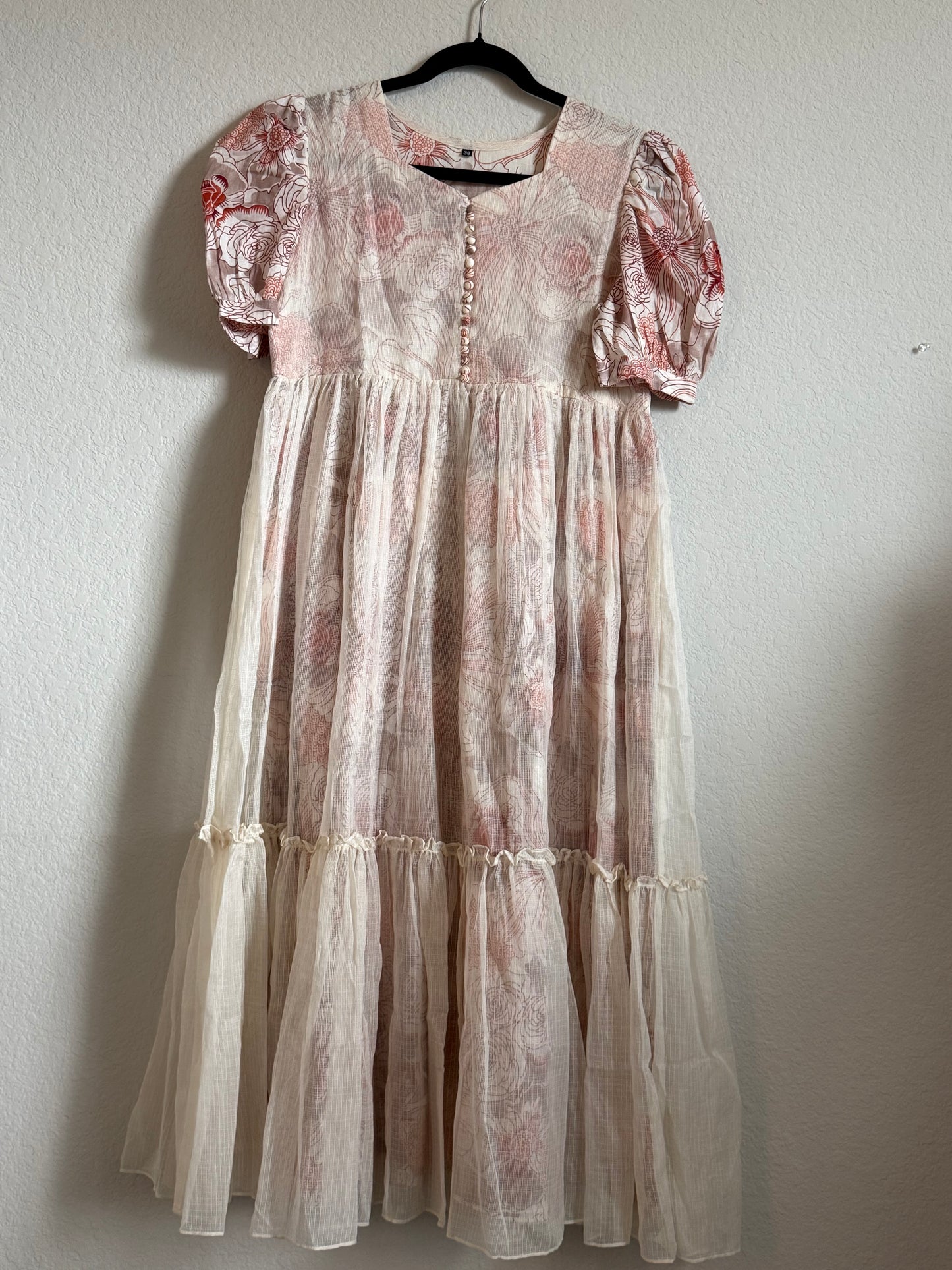Half white Floral Kota Frock