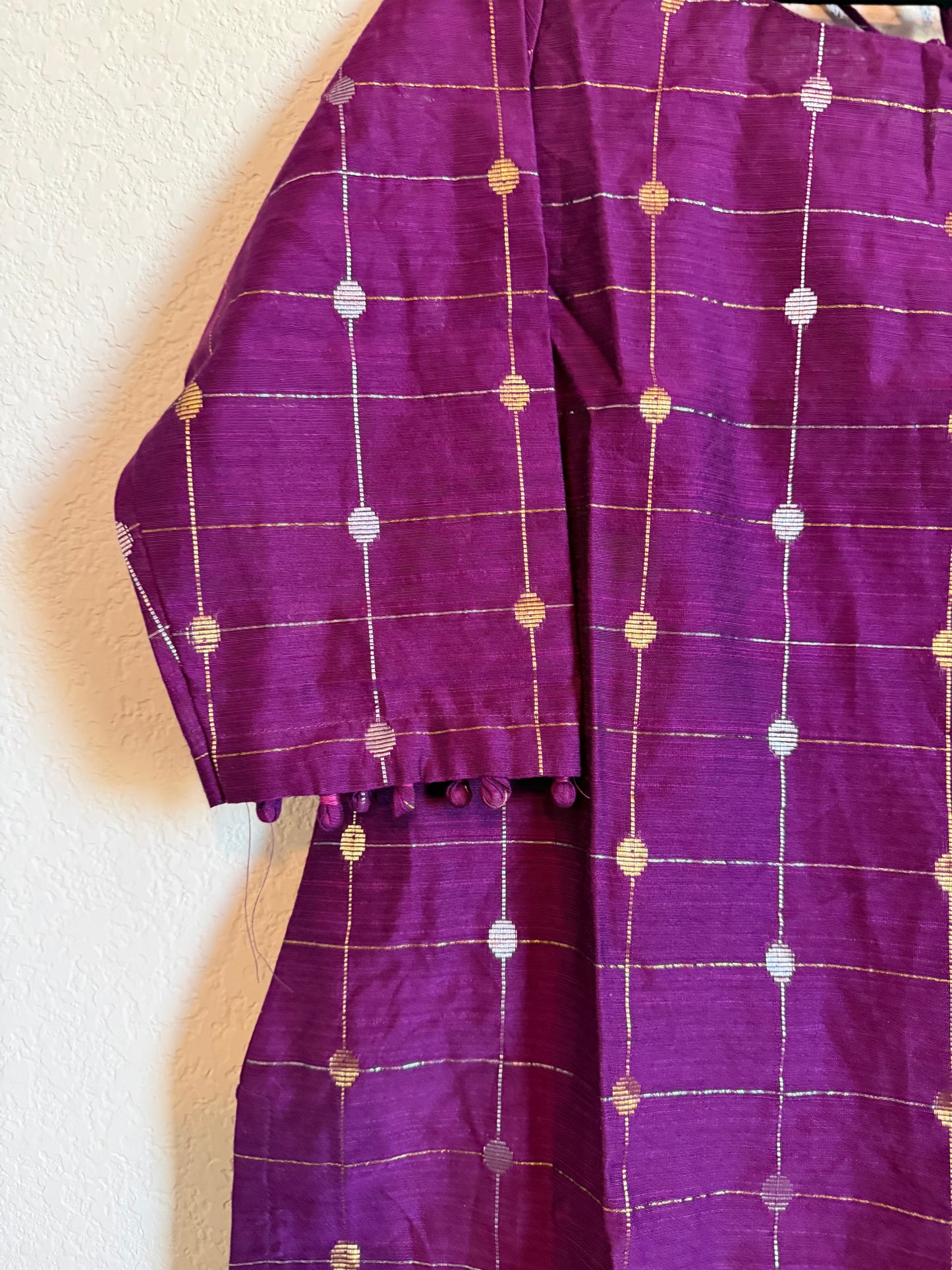 Magenta Raw Silk Customized Festive Coord Set