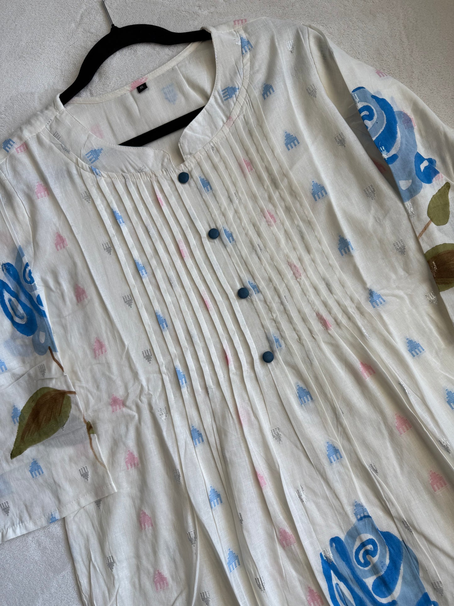 Pure cotton handpainted kurti and pant set