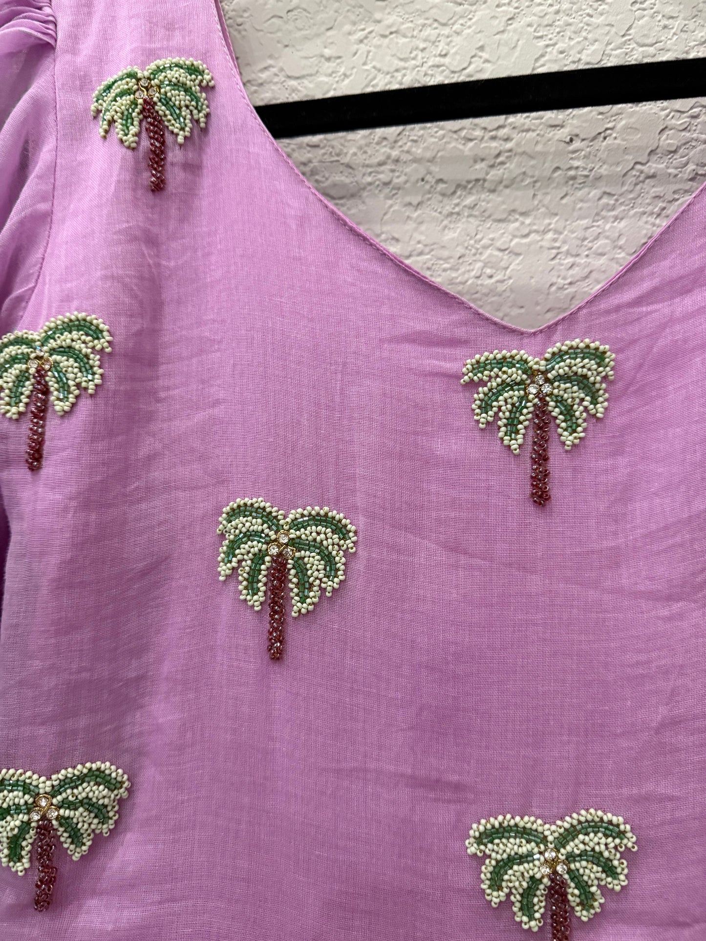 Lavendar dual shade mul cotton long dress