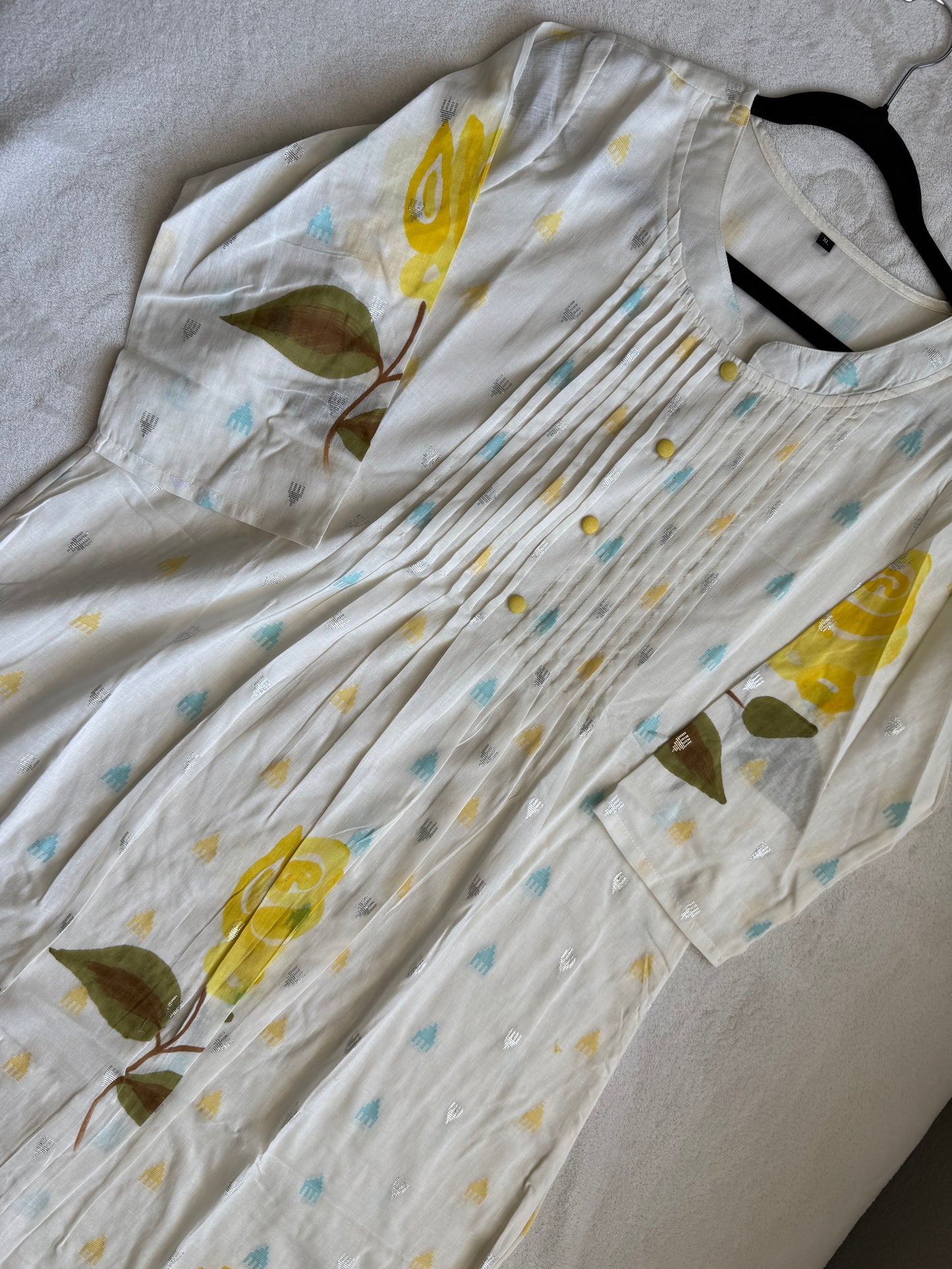 Pure cotton handpainted kurti and pant set