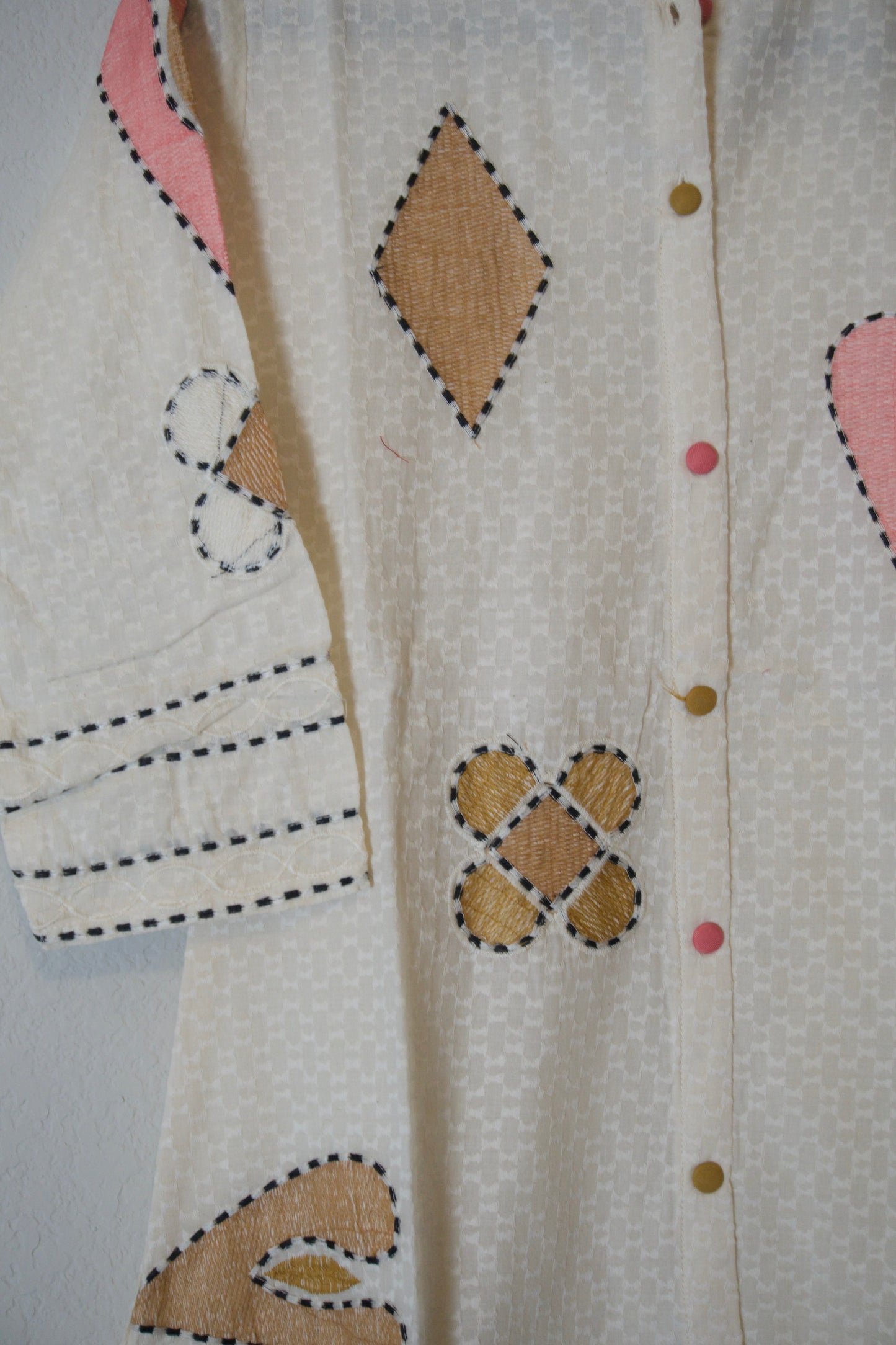 White cotton embroidered one piece dress