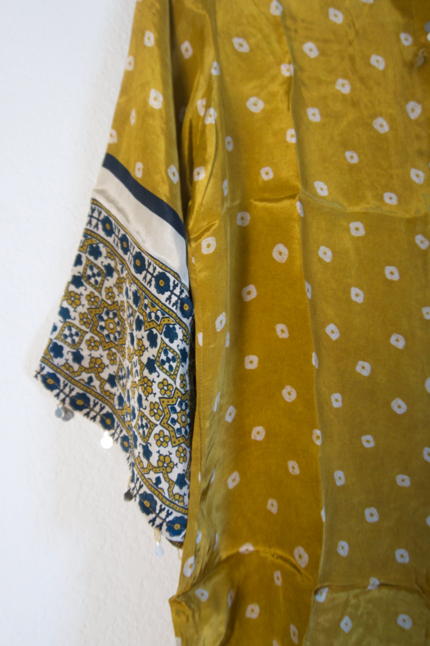 Yellow Modal Silk Bandhini Shirt