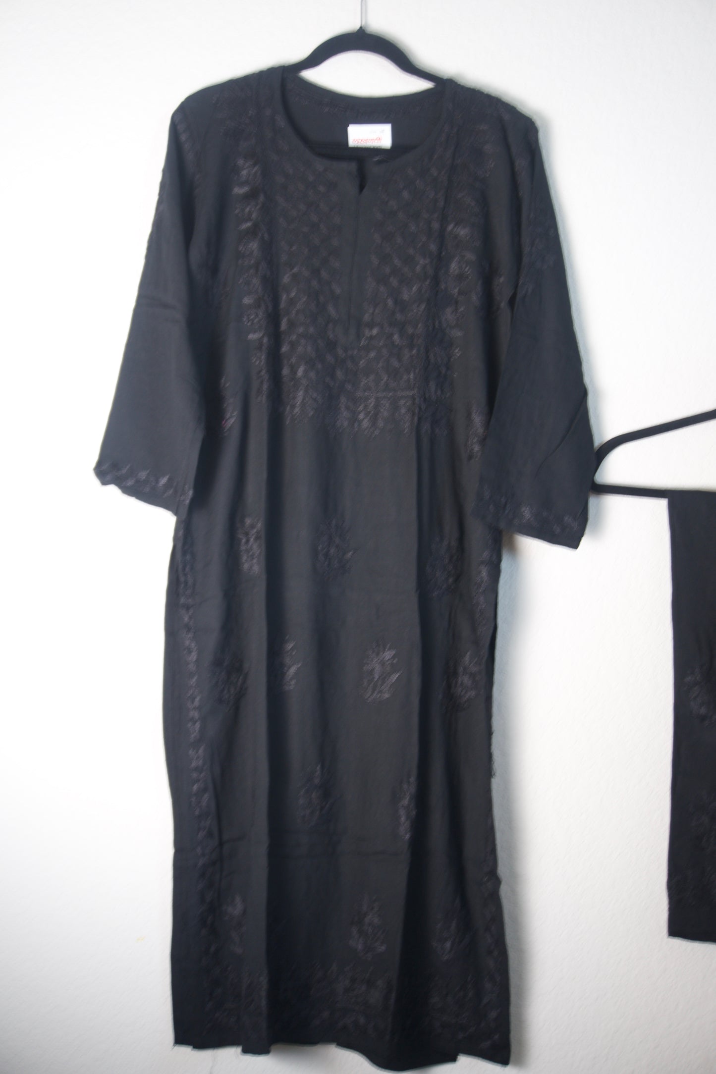 Black Rayon Chikankari Coord Set - Top with Palazzo