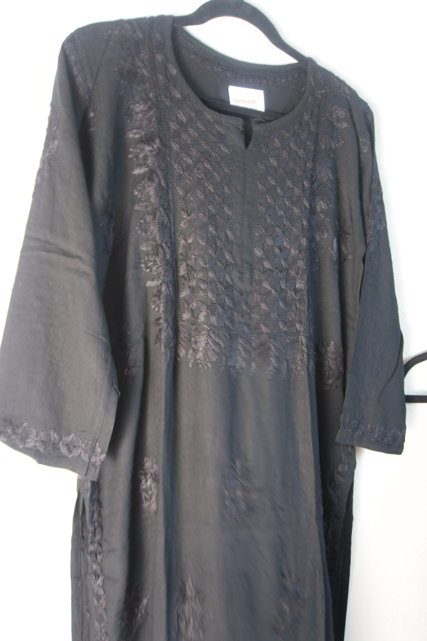 Black Rayon Chikankari Coord Set - Top with Palazzo