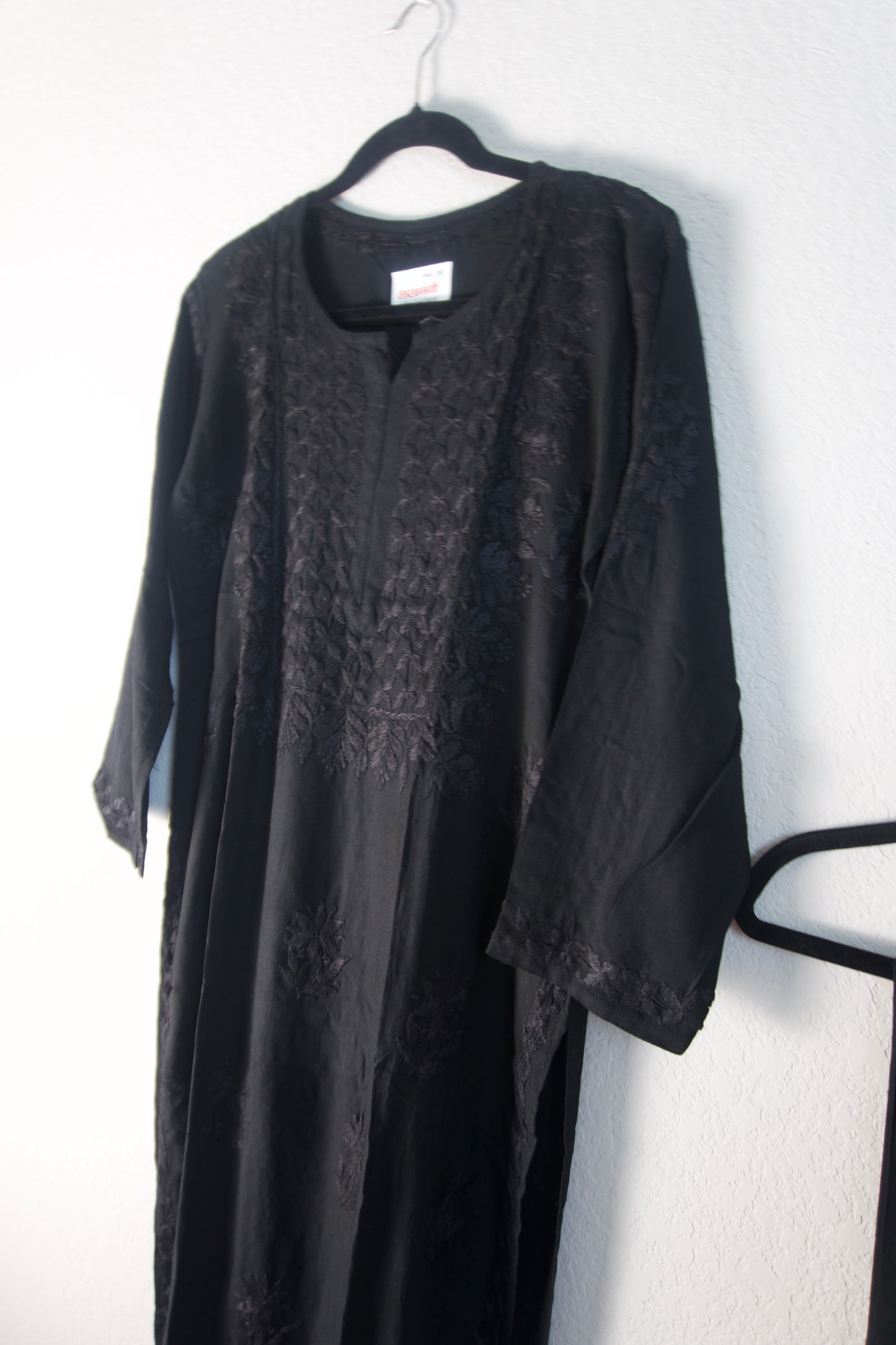 Black Rayon Chikankari Coord Set - Top with Palazzo