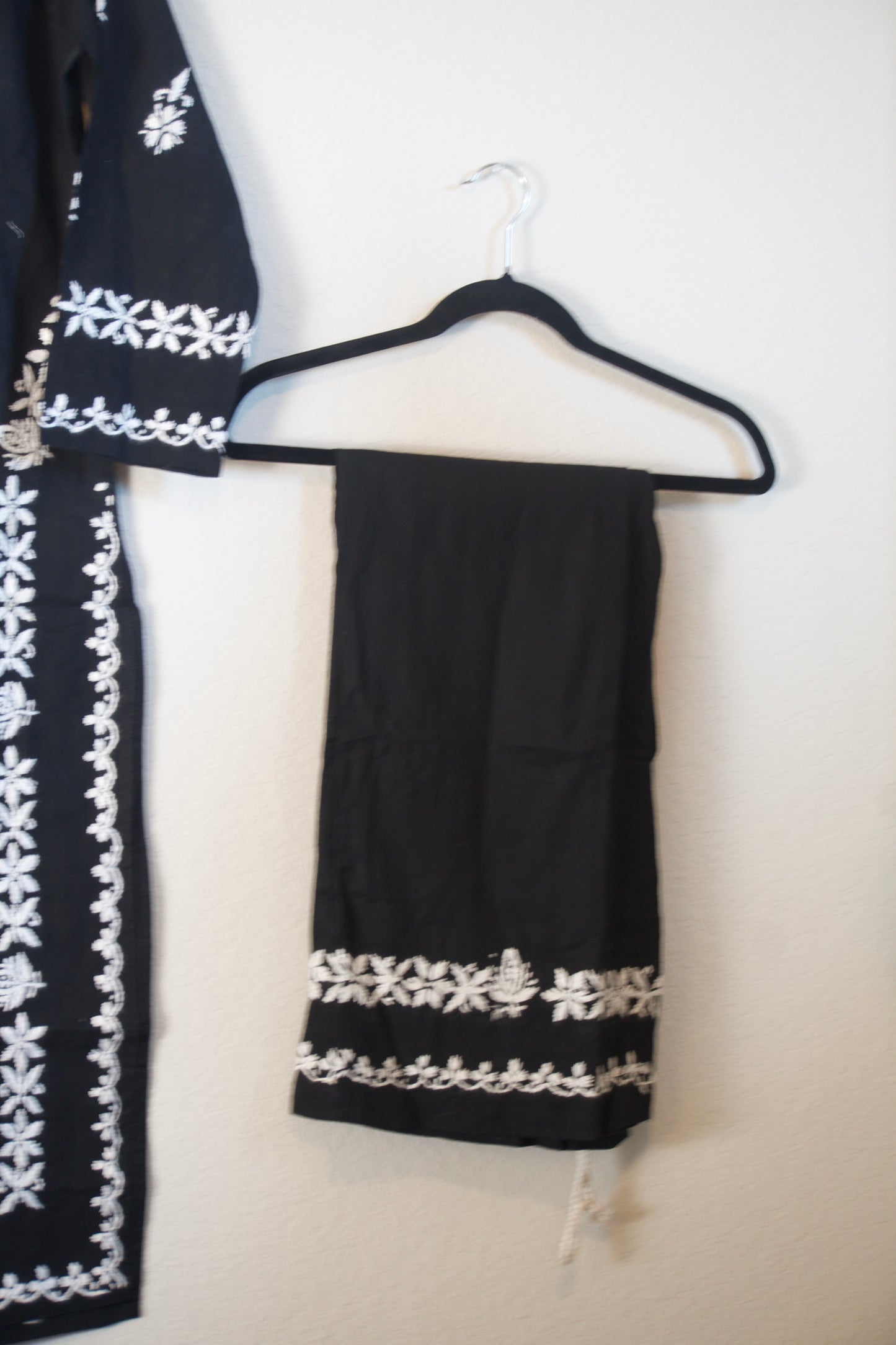 Black Cotton Chikankari Coord Set - Top with Palazzo