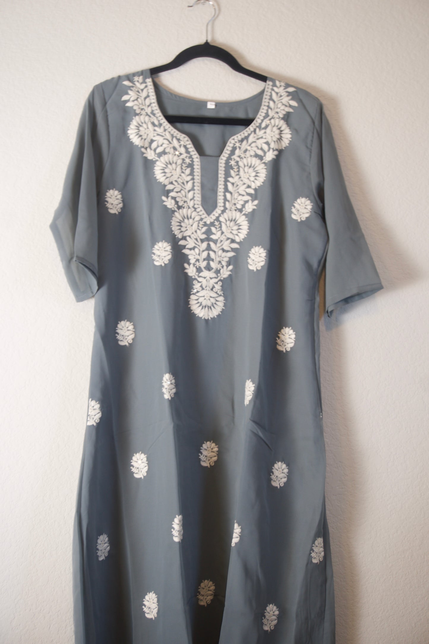 Gray Georgette A-line Kurti