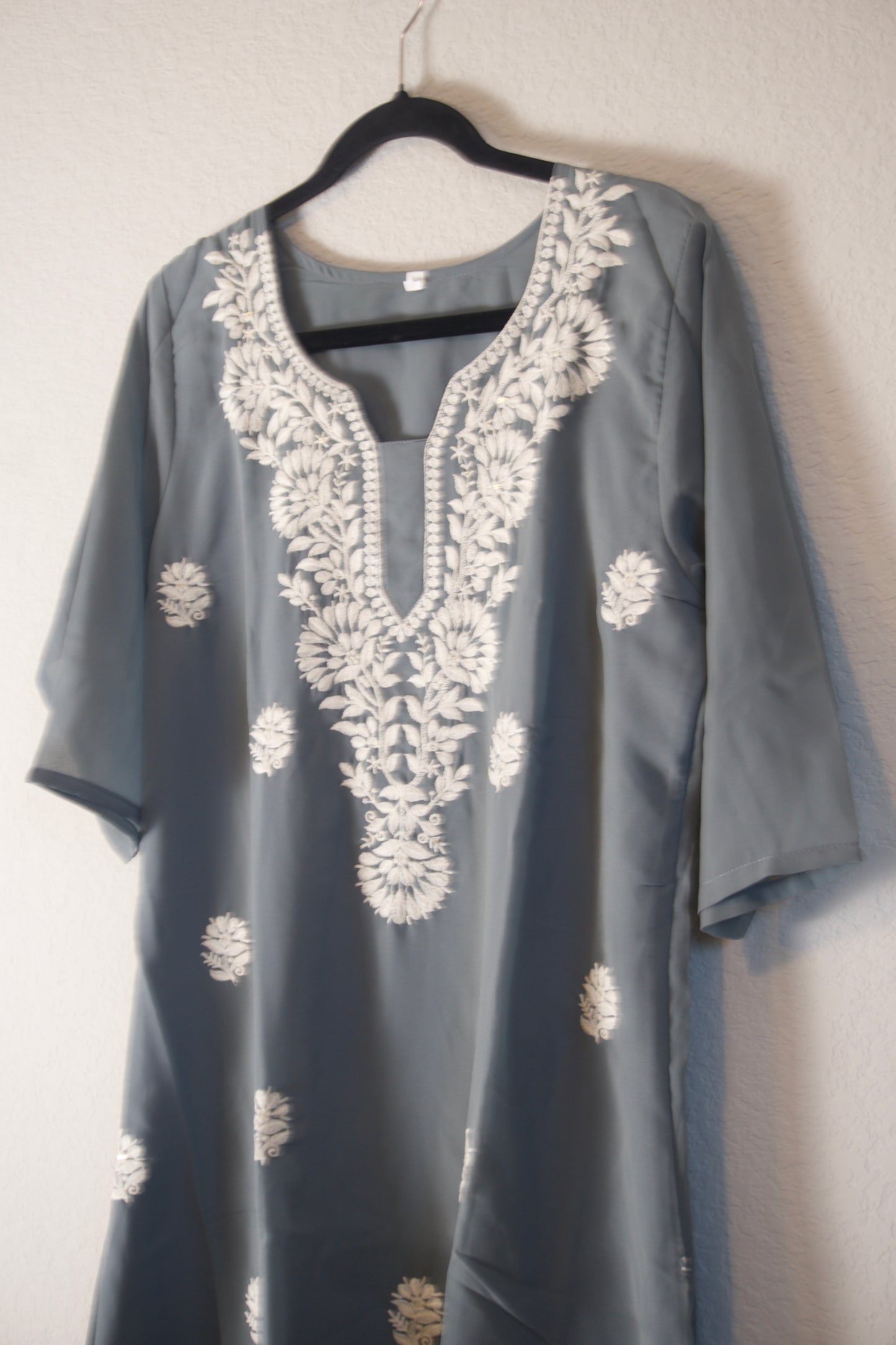 Gray Georgette A-line Kurti