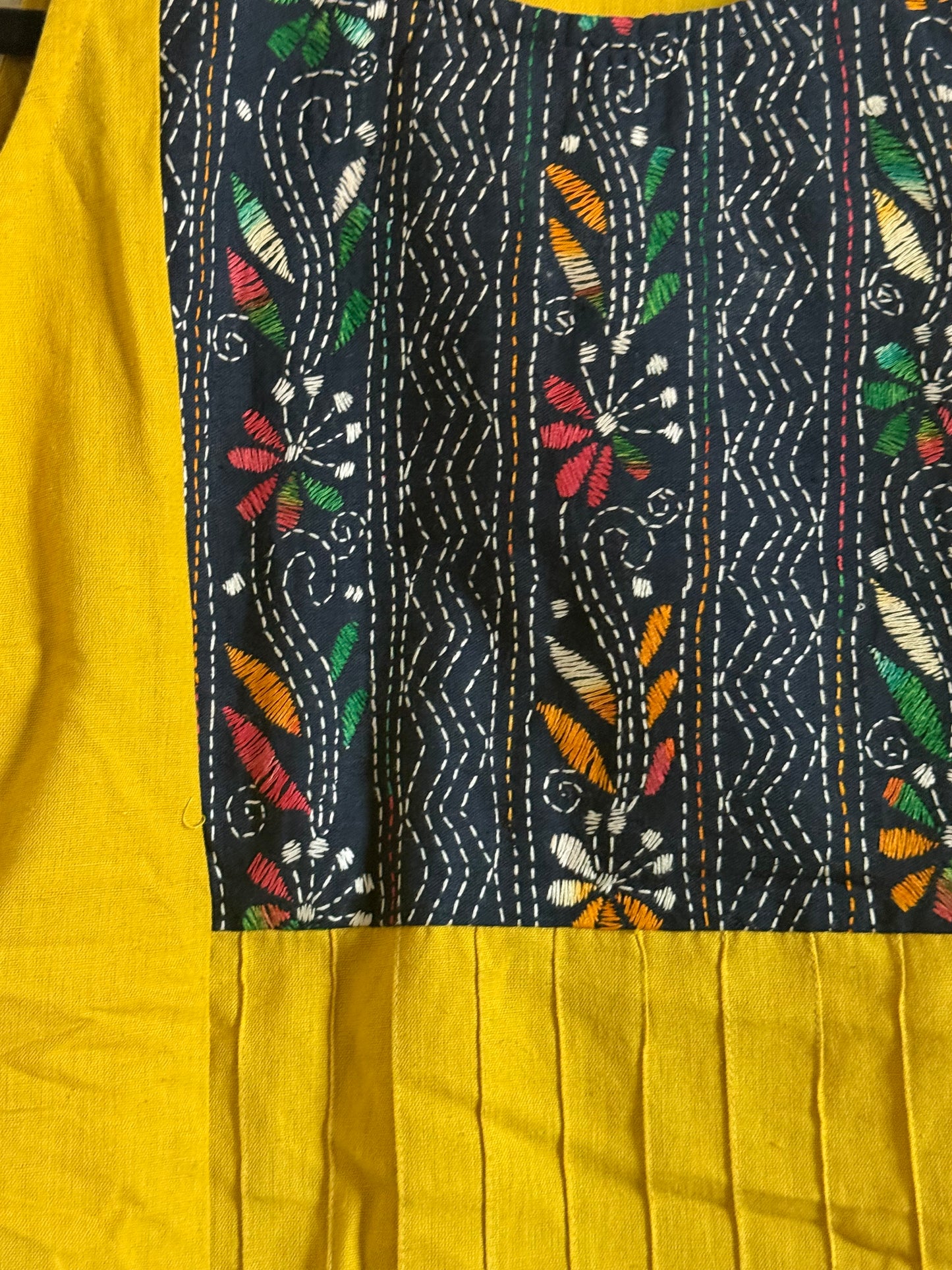 Yellow Cotton Sleeveless Short Top