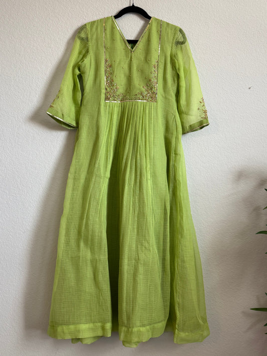 Green Kota Maggam Work Dress