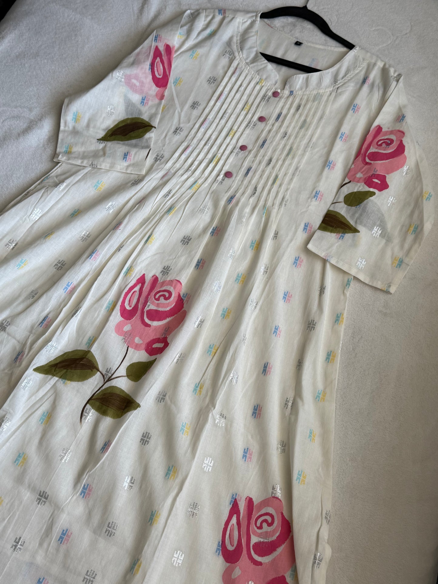 Pure cotton handpainted kurti and pant set
