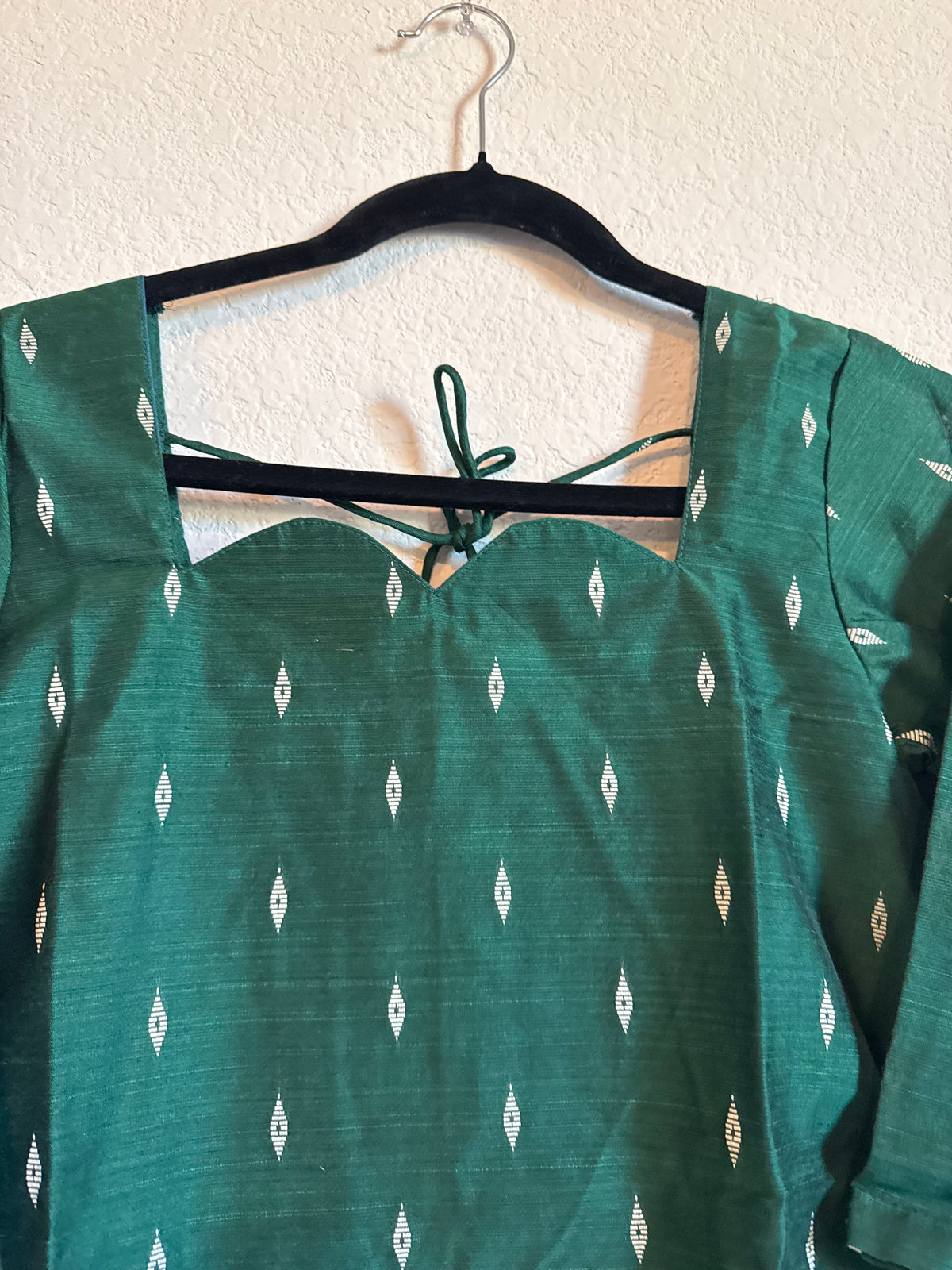 Green Raw Silk Customized Festive Coord Set