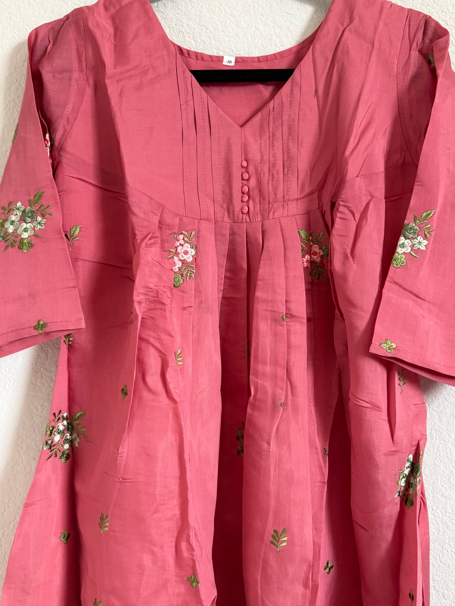 Peach Mul Chanderi A-line Kurti