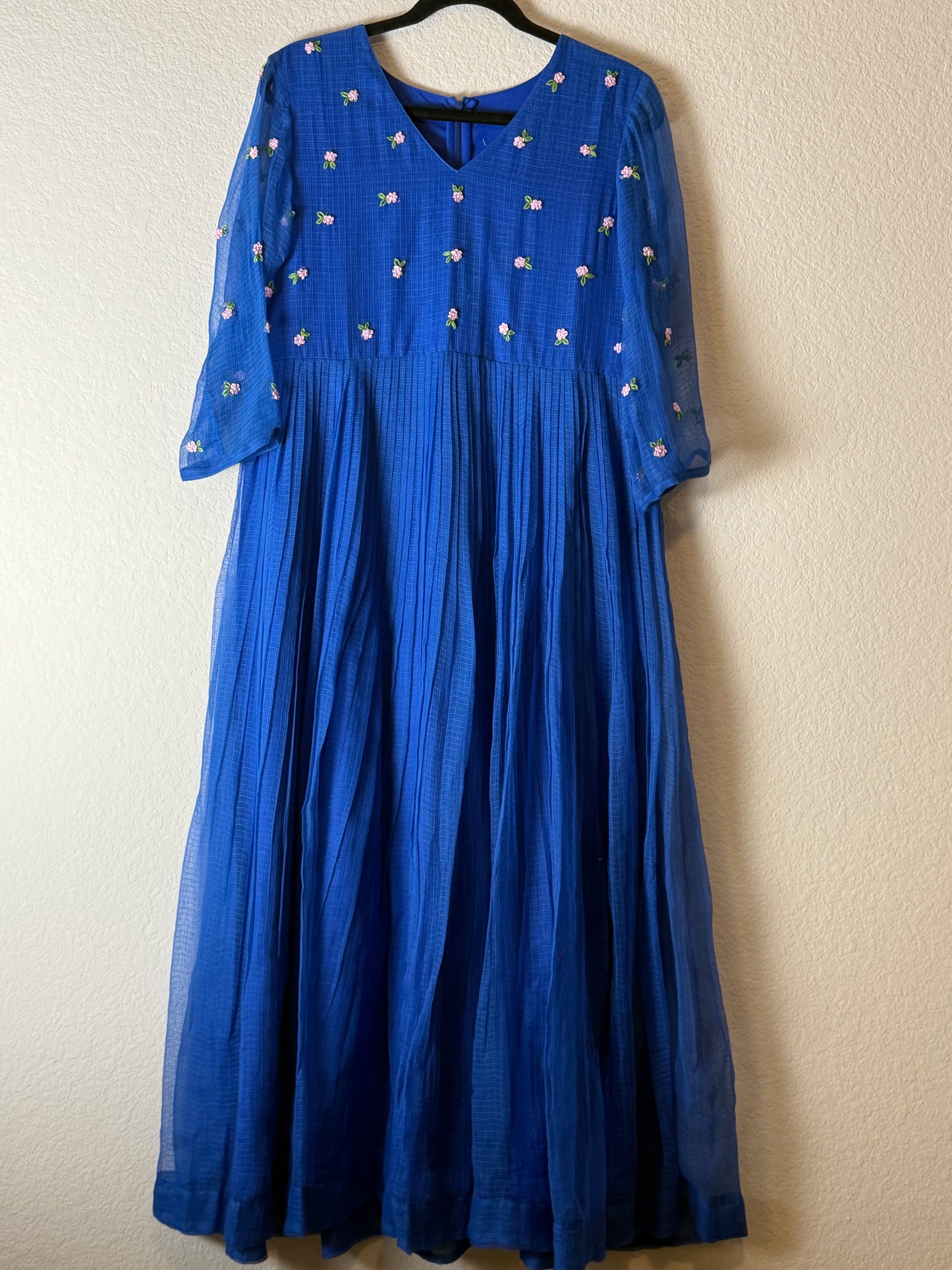 Blue Kota Embroidered Dress