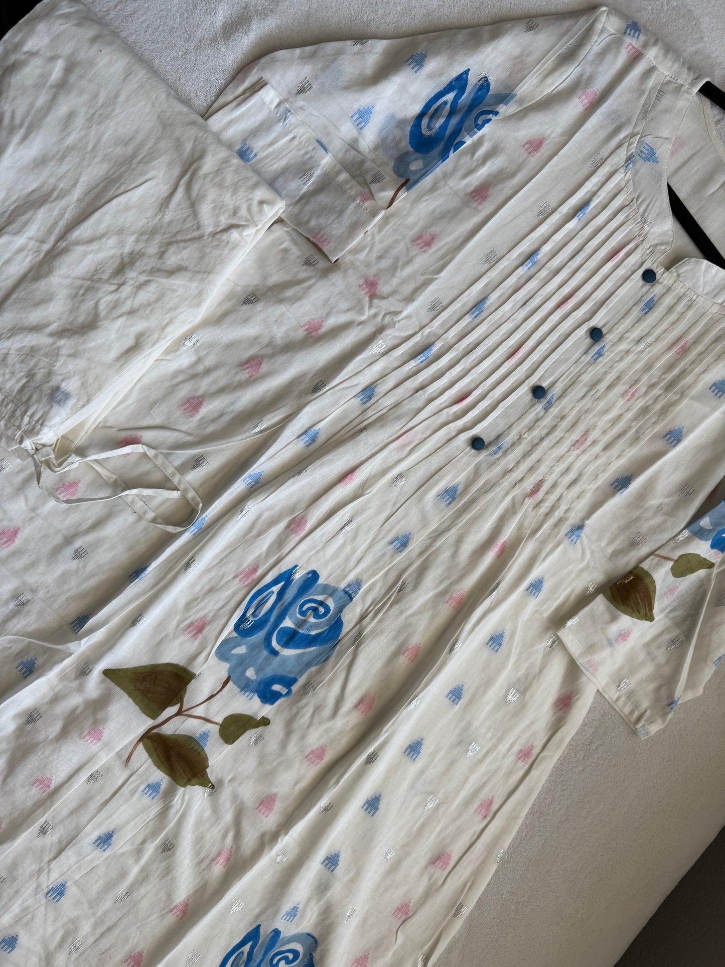 Pure cotton handpainted kurti and pant set