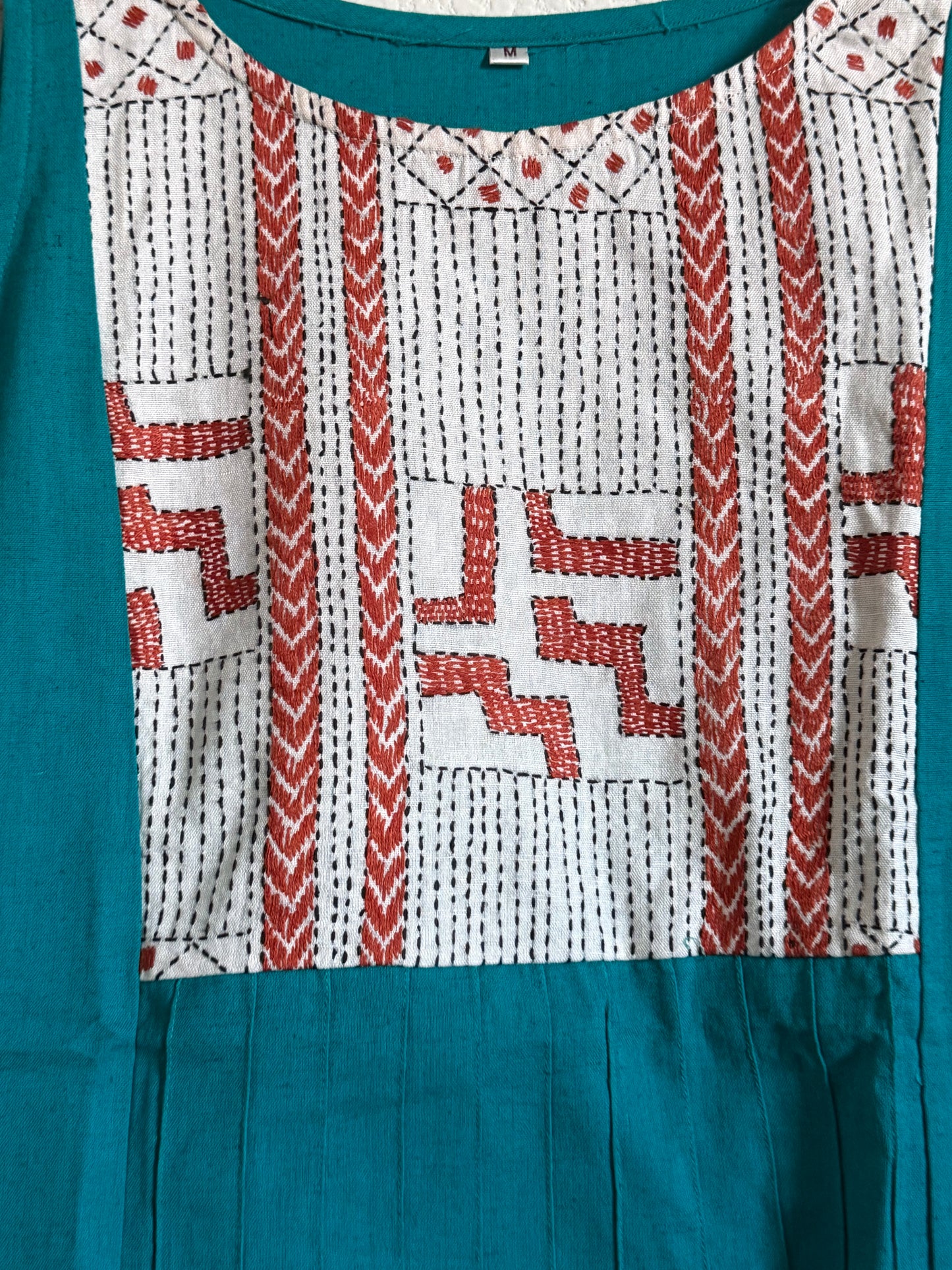 Blue Cotton Sleeveless Short Top - Design 1