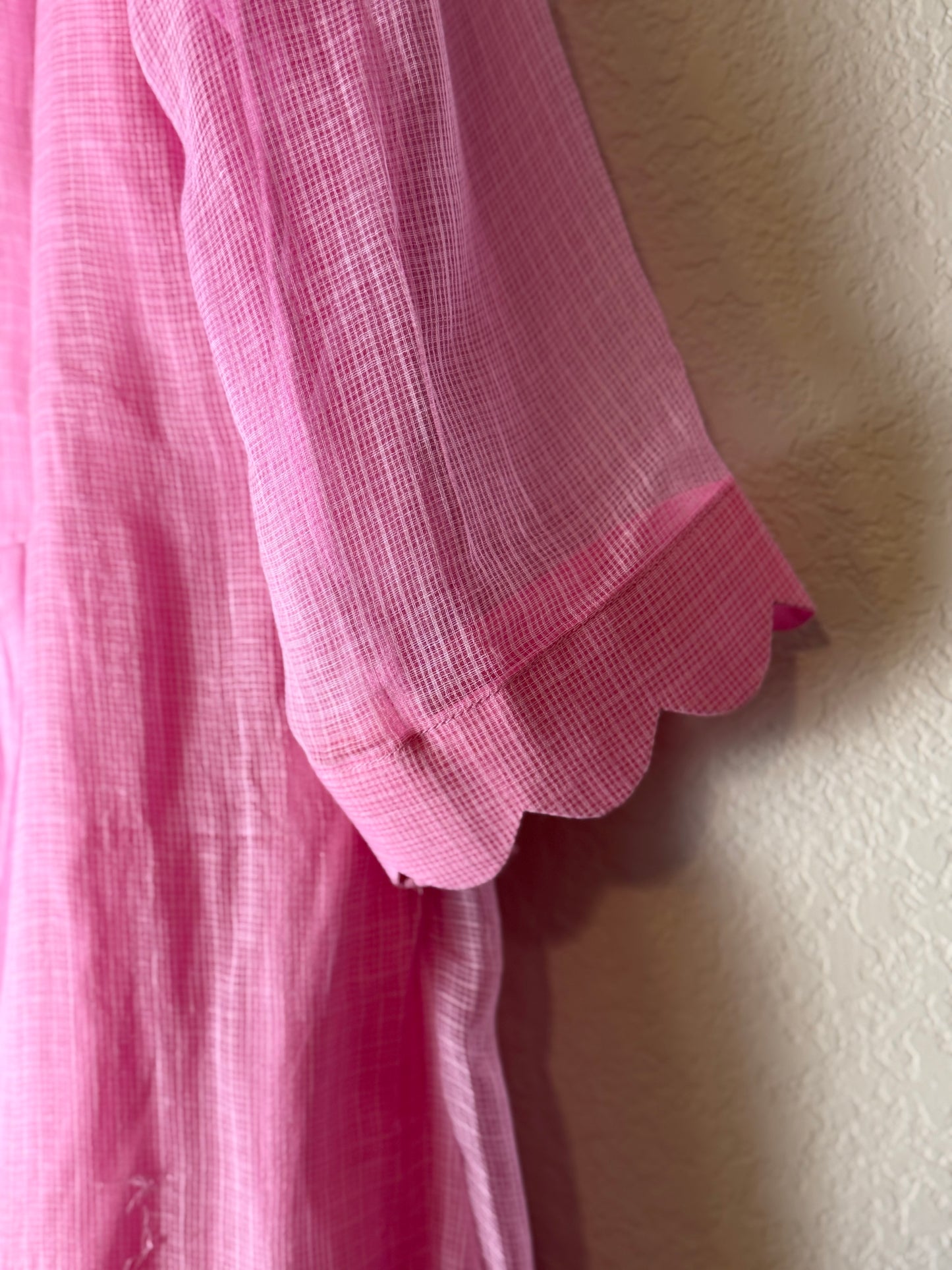 Light Pink Kota Embroidered Dress