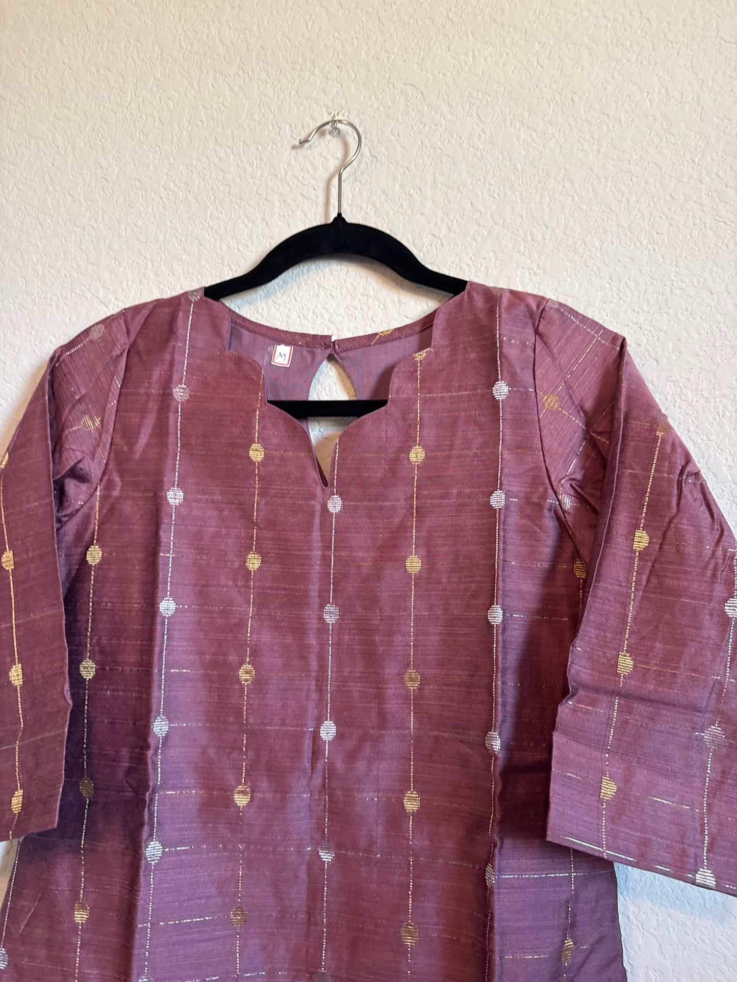 Mauve Raw Silk Customized Festive Coord Set
