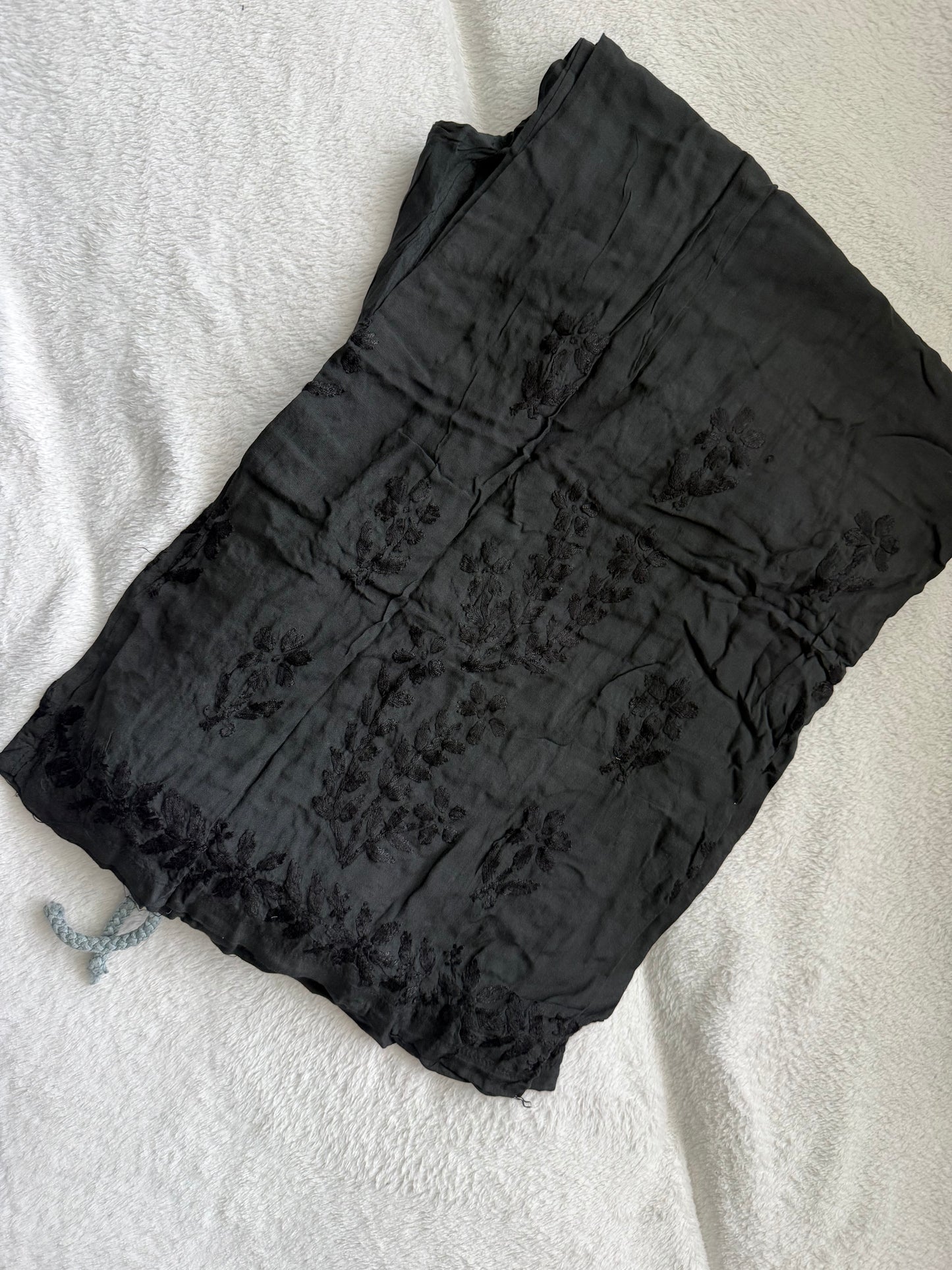 Black Chikankari Palazzo Rayon Pant