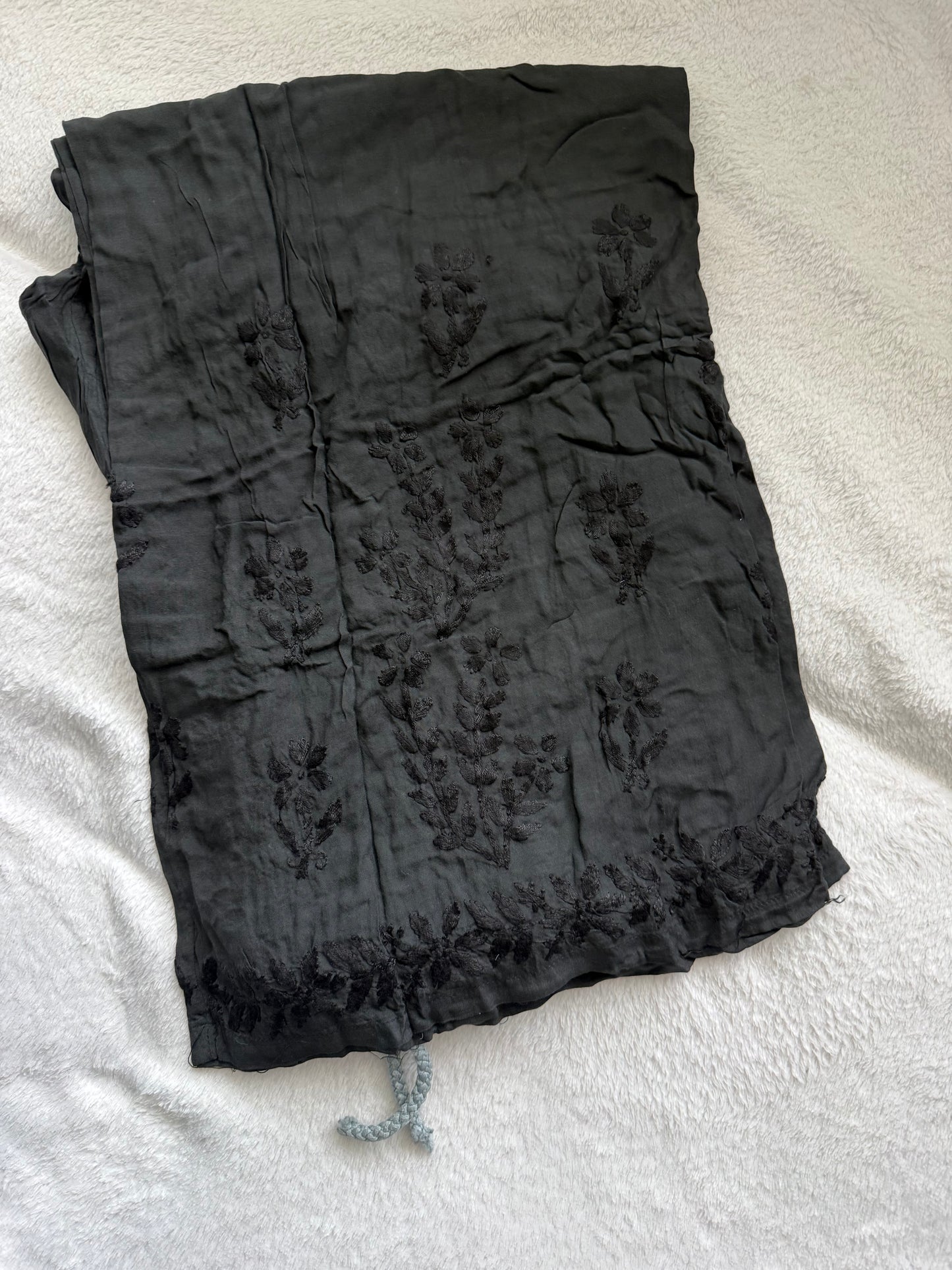 Black Chikankari Palazzo Rayon Pant
